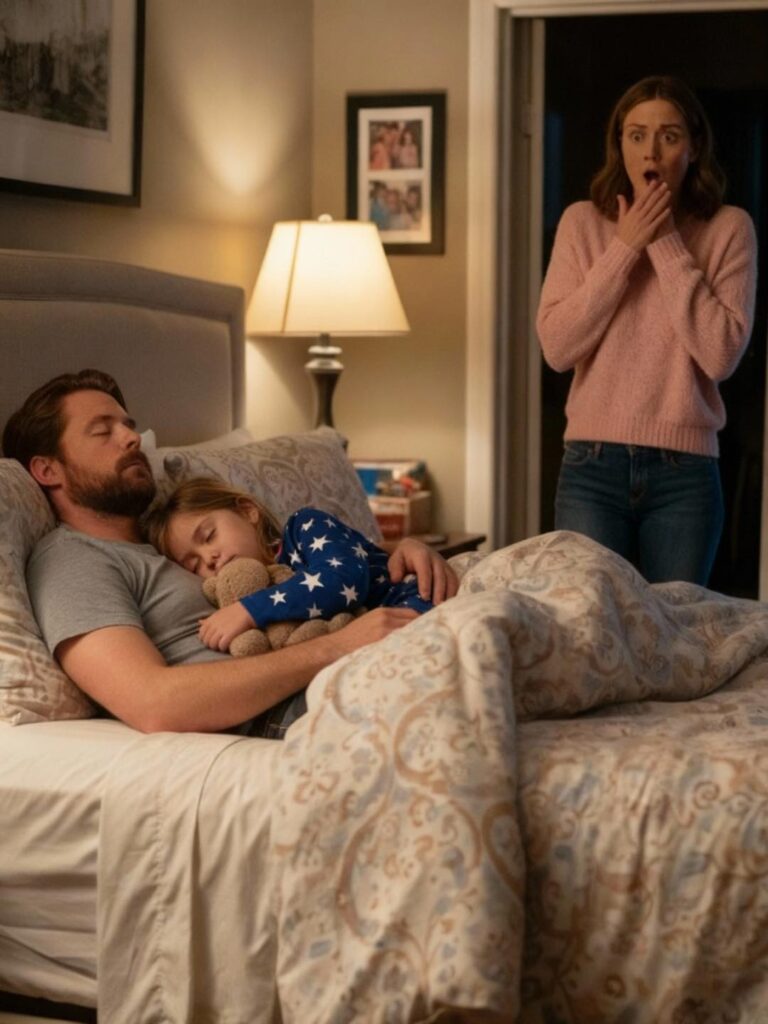 An eight-year-old girl sleeps alone, but every morning she complains that her bed feels “too small.” When her mother checks the security camera at 2 a.m., she breaks down in silent tears…