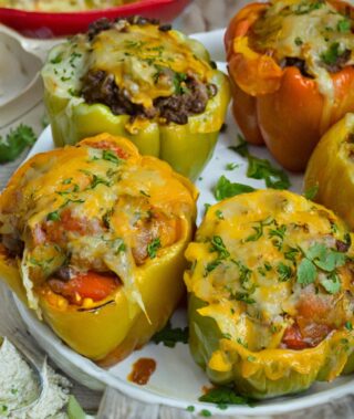 STUFFED POBLANO PEPPERS