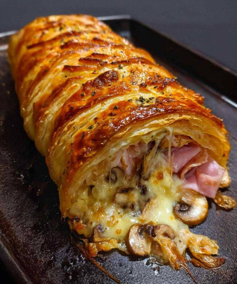 Mushroom-Ham Puff Pastry – Crispy, Creamy & Irresistible