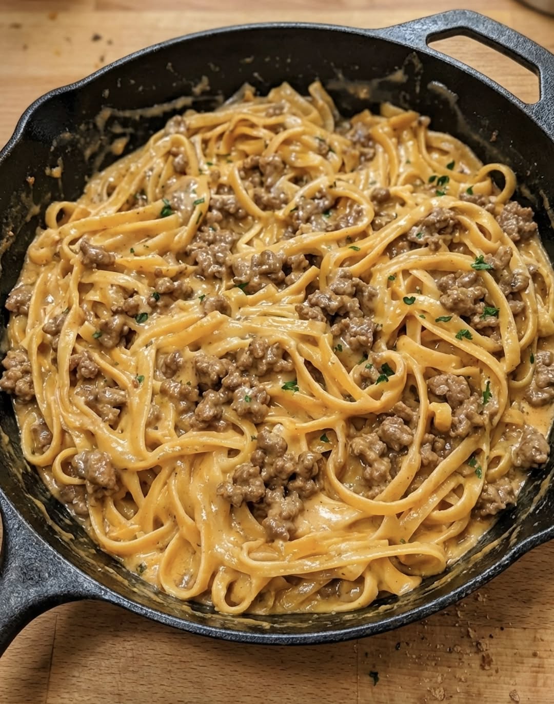 Garlic Butter Beef Pasta