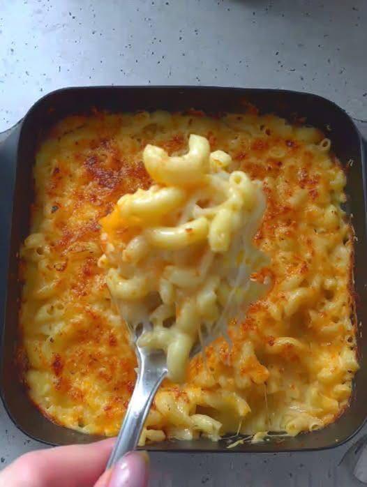 Creamy Baked Mac and Cheese in an Air Fryer You can eat this mac and cheese right out of the pan while it’s still hot. Warm, cheesy, and no regrets.