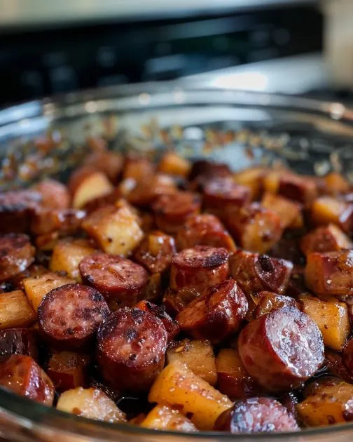 Slow Cooker Apple Kielbasa Bites: A Sweet and Savory Comfort Dish That Warms the Soul
