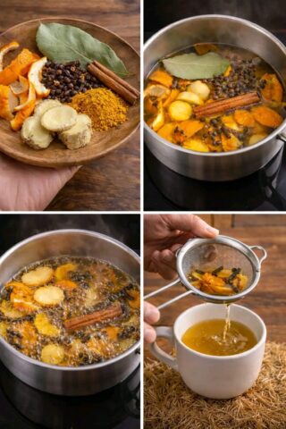 Herbal Spice Tea with Orange Peel: Two Simple Warming Infusions