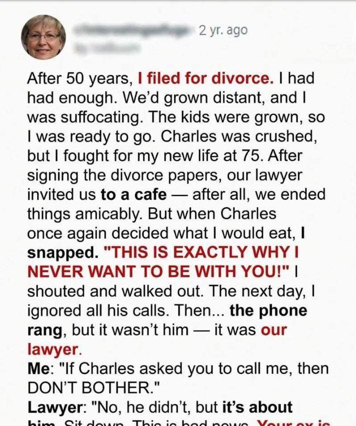A Divorce After 50 Years That She Soon Regretted