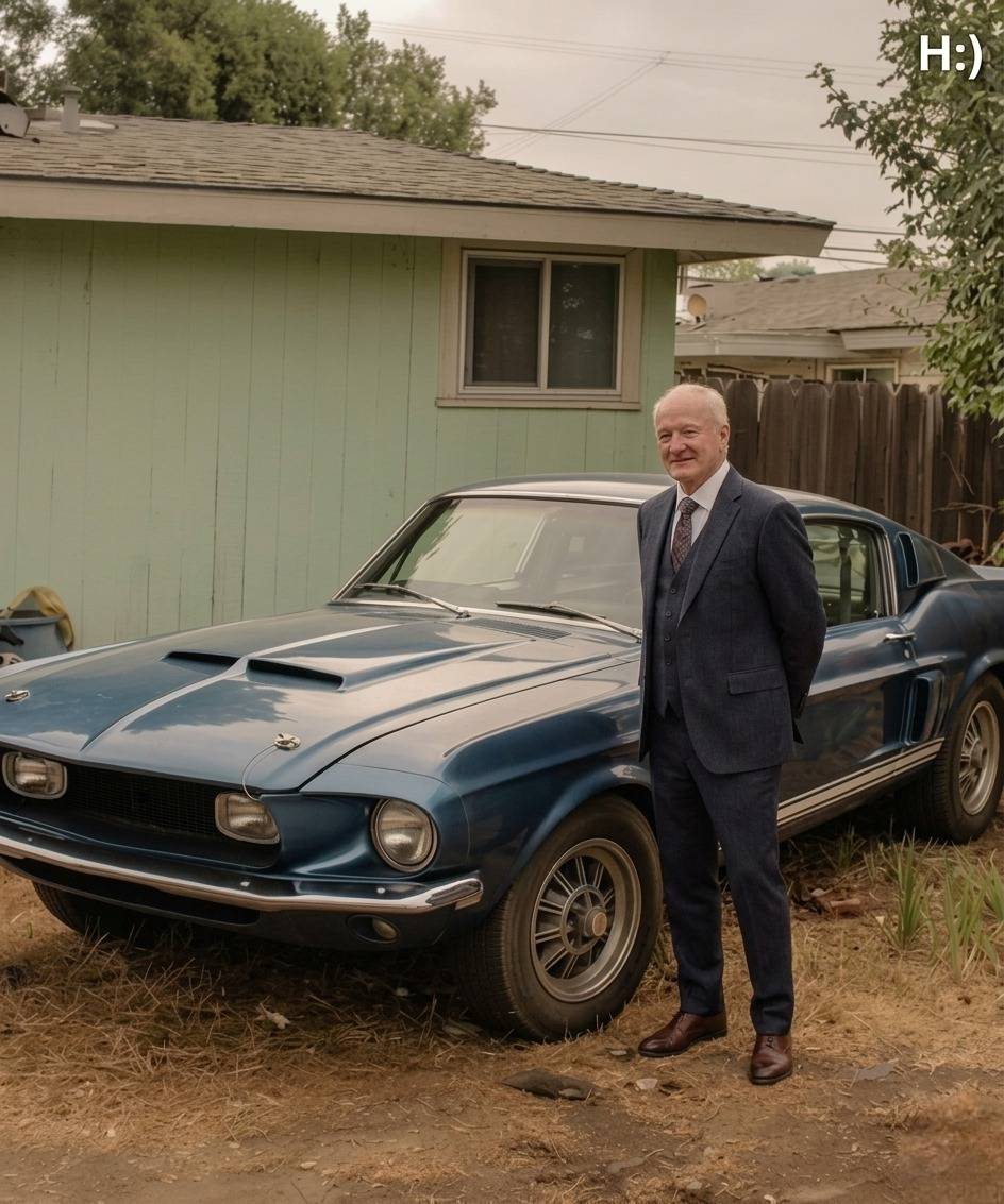 My stepmom sold my father’s favorite old car on the day of his funeral — she turned pale after discovering what was hidden under the spare tire. My dad d:ied last Tuesday. Massive heart attack. No warning. He was 67. After my mom passed five years ago, he was my only close person. Karen — my stepmother — said she was “too fragile” to attend the funeral. She claimed the stress might “trigger her heart.” I believed her. So while I stood at the pulpit reading the eulogy I had rewritten three times through tears, she wasn’t at home grieving. She was selling his car. Dad’s pride and joy was a midnight blue 1967 Shelby GT500. His father bought it new. Dad spent thirty years restoring it bolt by bolt. Karen hated it. She called it “a rusted retirement fund.” As the service ended and we stepped into the parking lot, I saw a flatbed pulling away. With the Shelby strapped on top. Karen was standing on the curb, stuffing a thick envelope of cash into her purse. I sprinted over, my blood boiling. “What did you do?!” I screamed. “I sold it,” she said coldly. “I got $2,000. It’ll be my little financial cushion. Don’t look at me like that. It’s just a car, and I’m the grieving spouse.” The car was worth easily six figures. She had practically given it away out of spite and greed before his body was even in the ground. I was shaking with rage when a sedan screeched to a halt next to us. A man jumped out, looking panicked, holding a dusty, sealed plastic bag. “Wait!” he yelled. “We were checking the spare tire well for rust before transport and found this. My boss said he couldn’t in good conscience keep it without you seeing it first.” Karen scoffed and snatched the bag. “Probably just more trash or old parts.” She tore it open. When she saw WHAT was inside, her knees buckled. She hit the pavement hard, gasping for air like she’d been punched in the gut. She looked up at me, her face drained of color, and handed me the envelope. It began: “Karen, I know you very well, so I decided