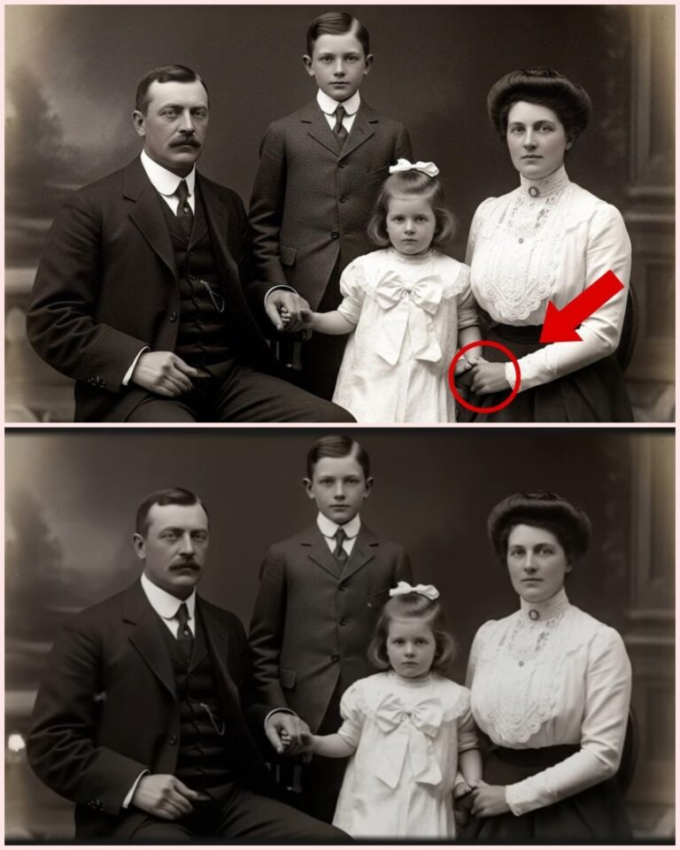 This 1914 Studio Photo Seems Harmless — Until You Notice What the Mother Hides in Her Hand