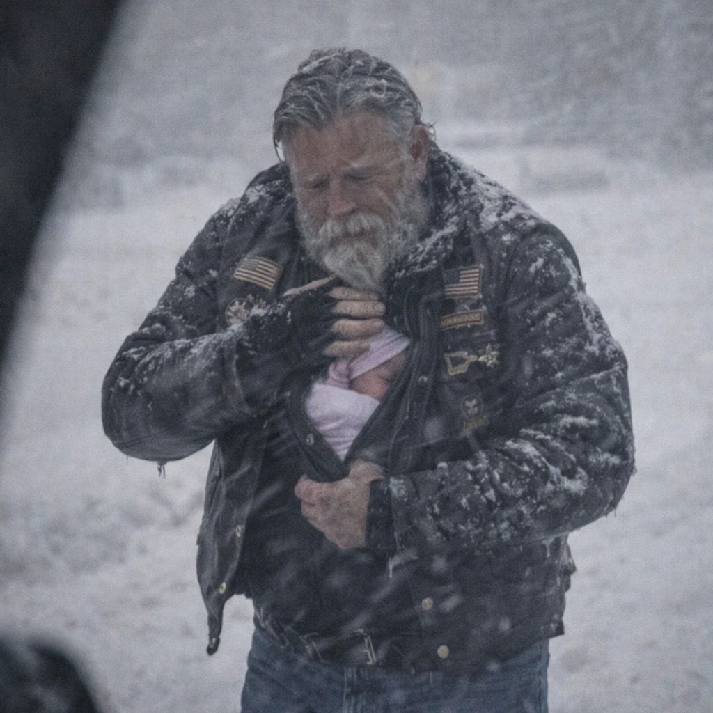 Old Biker Carried Abandoned Heart Baby Through Blizzard When Everyone Else Gave Up