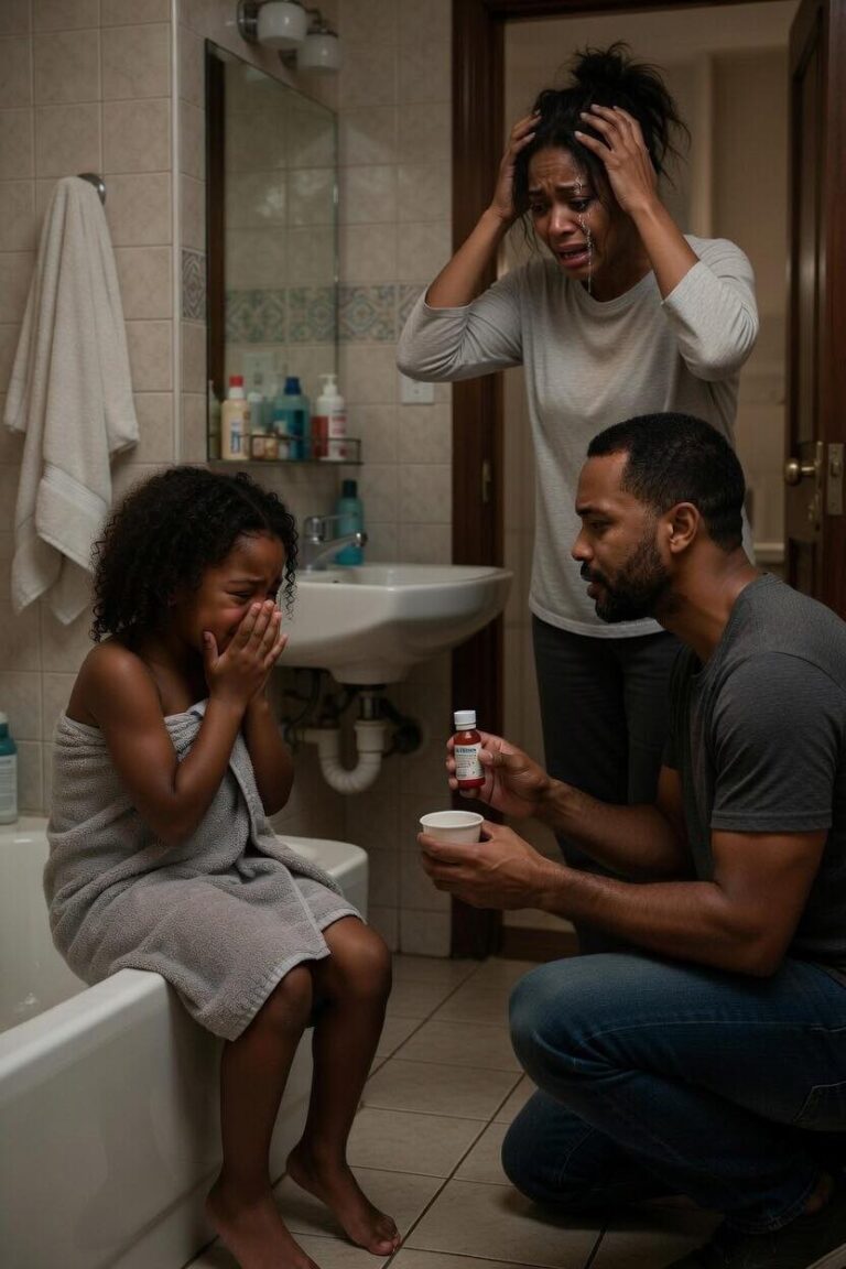 My five-year-old daughter always took a bath with my husband