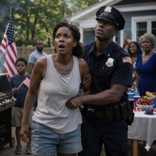 “My Husband’s Secret Exploded at Our Family BBQ When a Little Girl Stepped Out of a Police Car Calling Him ‘Daddy’…”