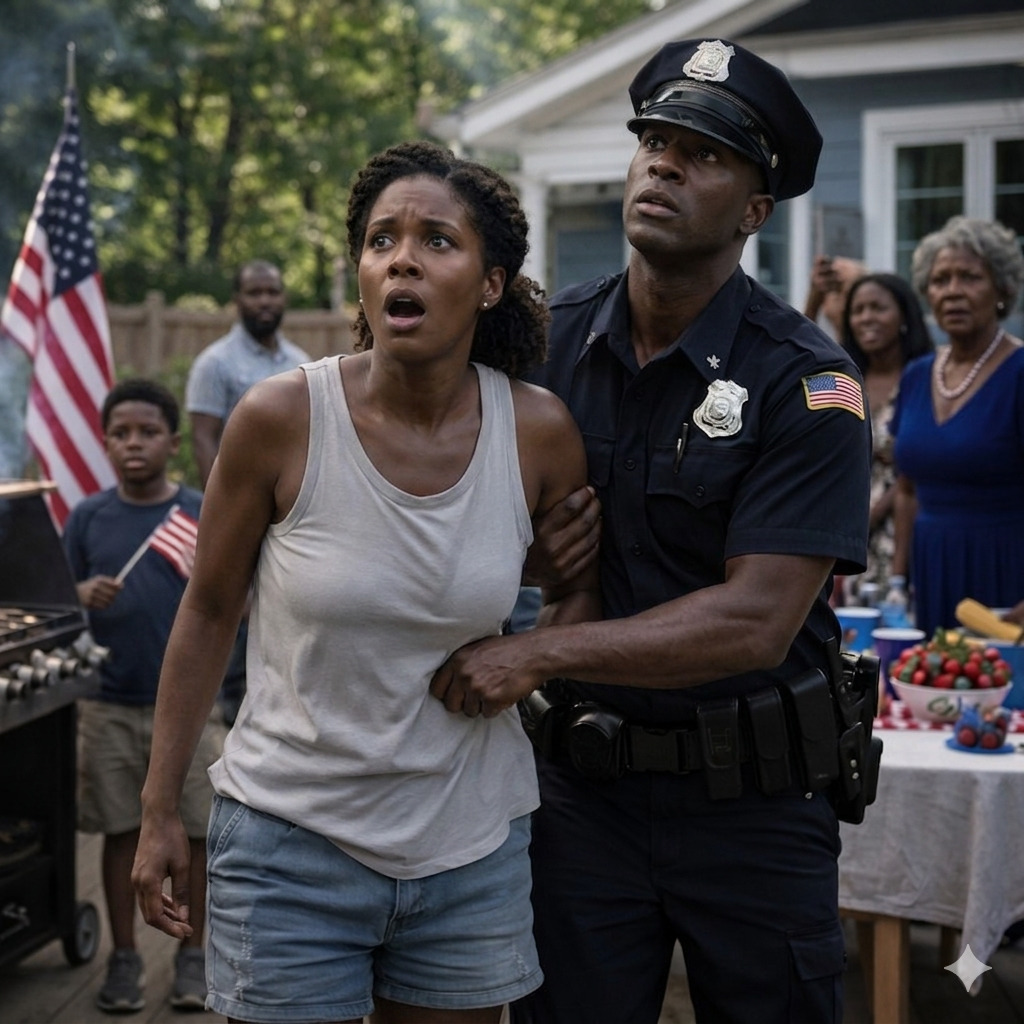 “My Husband’s Secret Exploded at Our Family BBQ When a Little Girl Stepped Out of a Police Car Calling Him ‘Daddy’…”