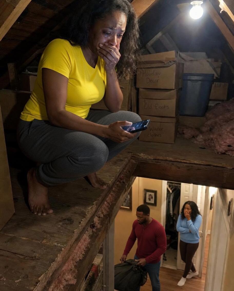 My sister called me at midnight and whispered, “Turn off every light. Go to the attic. Don’t tell your husband.” I thought she was losing her mind — until I looked through the floorboards….
